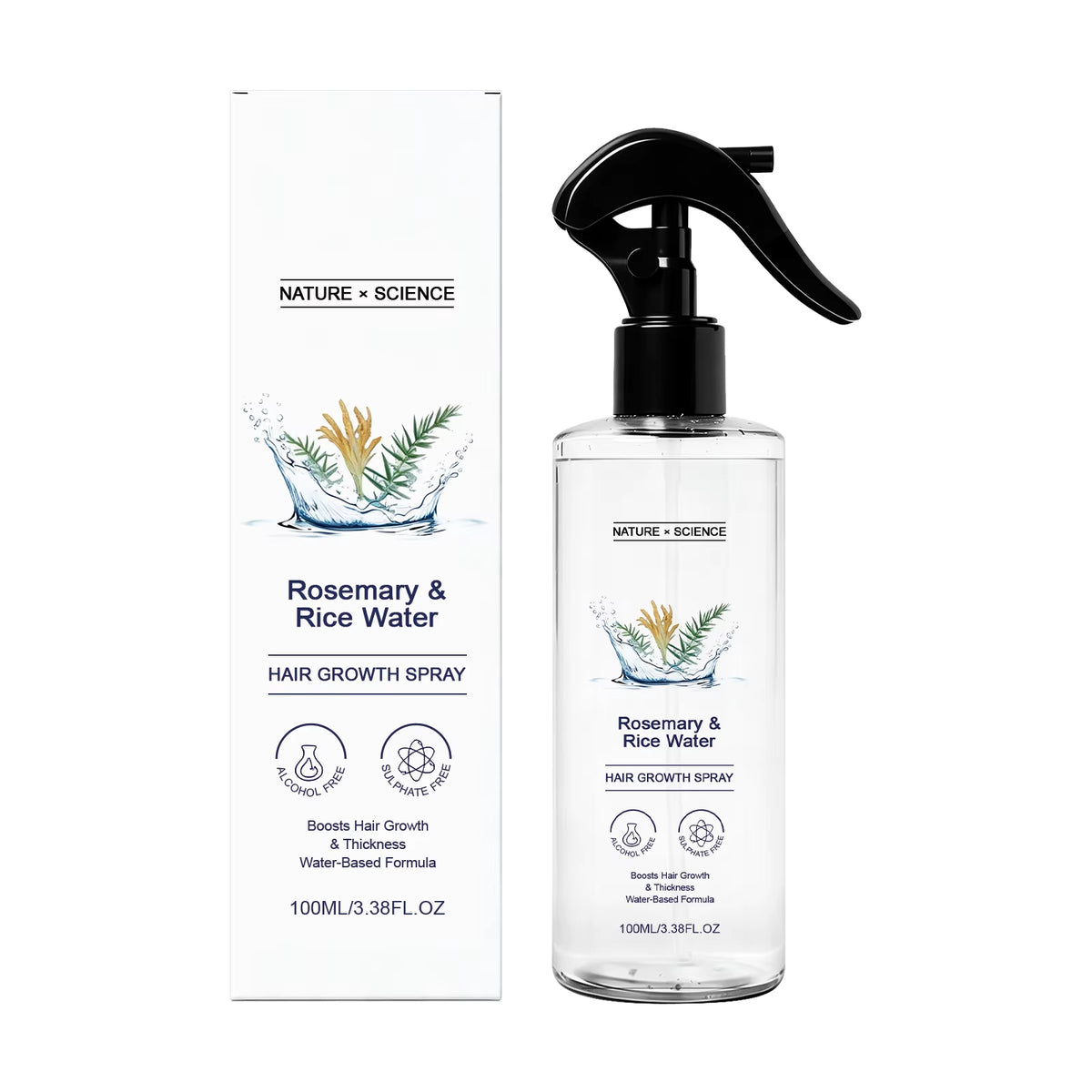 Rosemary & Rice Water Hair Spray Nourishing Hair Roots Repair Dry Hair Improving Smoothness Fragrance Soothing Hair Care Spray