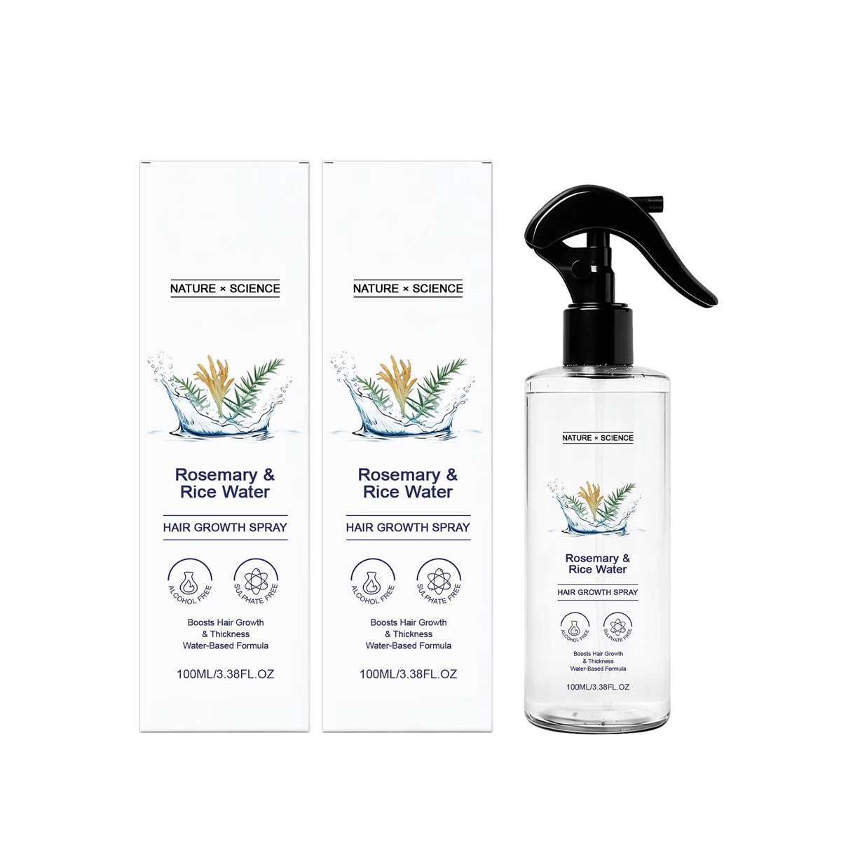 Rosemary & Rice Water Hair Spray Nourishing Hair Roots Repair Dry Hair Improving Smoothness Fragrance Soothing Hair Care Spray